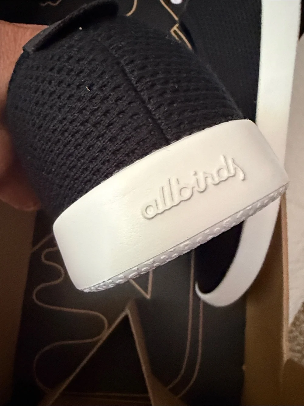 allbirds Men's Black Knit Lace-Up Sneakers with White Sole